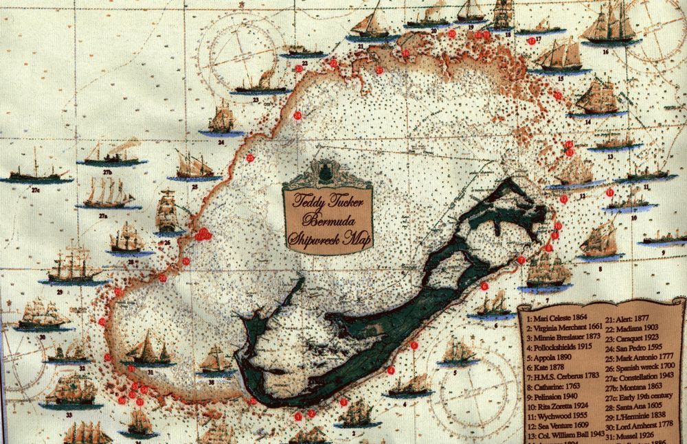 Teddy Tucker Bermuda Shipwreck Map